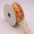 Organza With Printed Polka Dots Ribbon - 8259M5-B