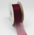 Organza With Metallic Edge Ribbon - 8326 - Maroon