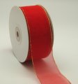 Organza With Metallic Edge Ribbon - 8326 - Red