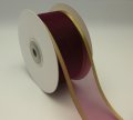 Organza With Metallic Edge Ribbon - 8349 - Maroon/g