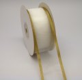 Organza With Metallic Edge Ribbon - 8349 - White/g