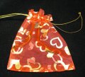 Organza Pouch Printed - Heart Red (M)