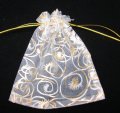 Organza Pouch Printed - Spiral White (M)