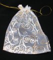 Organza Pouch Printed - Spiral White (L)