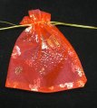 Organza Pouch Printed - Butterfly Red (M)