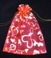Organza Pouch Printed - Heart Red (L)