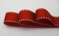 Grosgrain With Stitch Ribbon - 3/4 Red