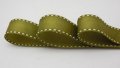 Grosgrain With Stitch Ribbon - 3/4 Olive Green