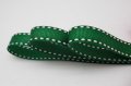 Grosgrain With Stitch Ribbon - 1/2 Green