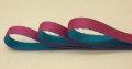 Double Face 2 Colour Satin Ribbon (3/8) - Turqoise / Fuschia