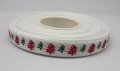 Printed Christmas ribbon - 3/8' - Xmas Tree