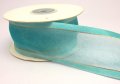 Organza With Satin Metallic Edge (1.5) - Turqoise